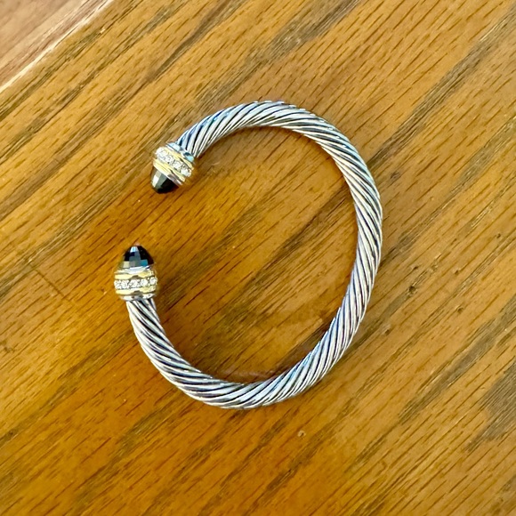 David Yurman Classic Cable Bracelet Black Onyx, Sterling Silver with Diamonds - Picture 3 of 10